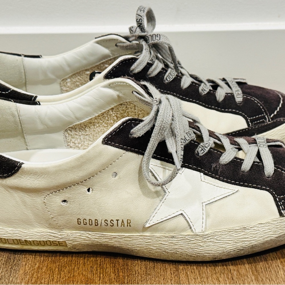 GOLDEN GOOSE - Super-Star Leather Sneakers With Suede Toe